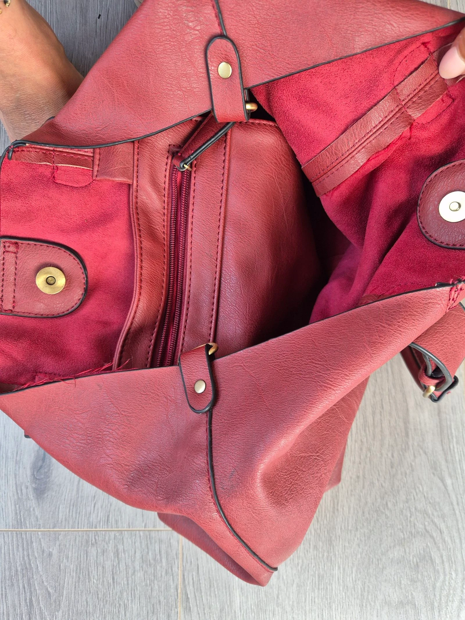 Red Handbag / Shopper – MSK – Spacious Shoulder Bag with Compartments – photo 7